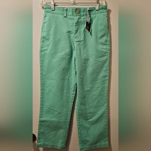Vineyard Vines Classic Fit Club Pant Green Girl's Size 12 NWT
